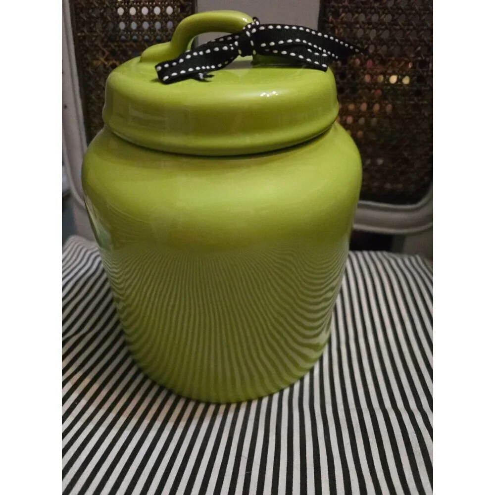 NWT Rae Dunn Deadly Poison Green Chubby Canister Halloween HTF